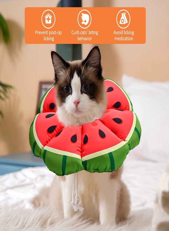 Avont Cat Cone Collar Soft, Adjustable Recovery E Collar Alternative for Cats Kittens Puppies, Elizabethan Neck Cone of Shame to Prevent Licking Biting After Surgery Protect Wounds -Melon(M) - Image 2